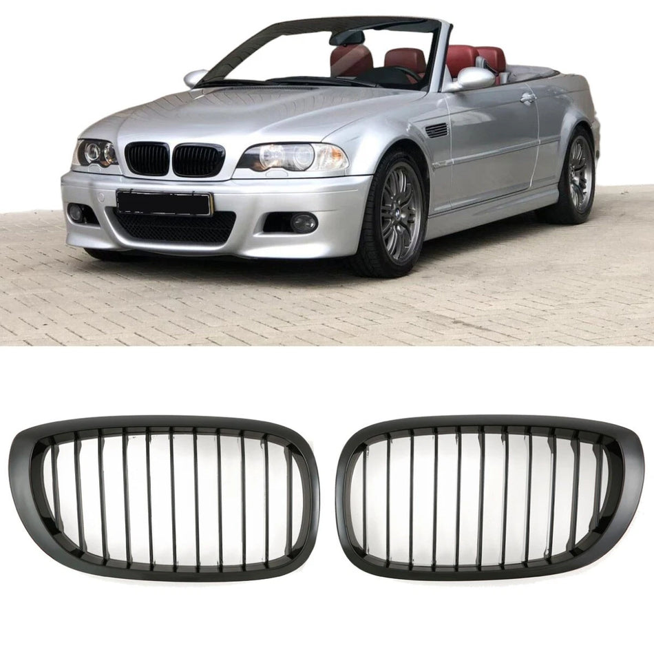 per BMW SERIE 3 E46 Coupé e Cabriolet LCI 2003-2007 GRIGLIA NERO LUCIDO