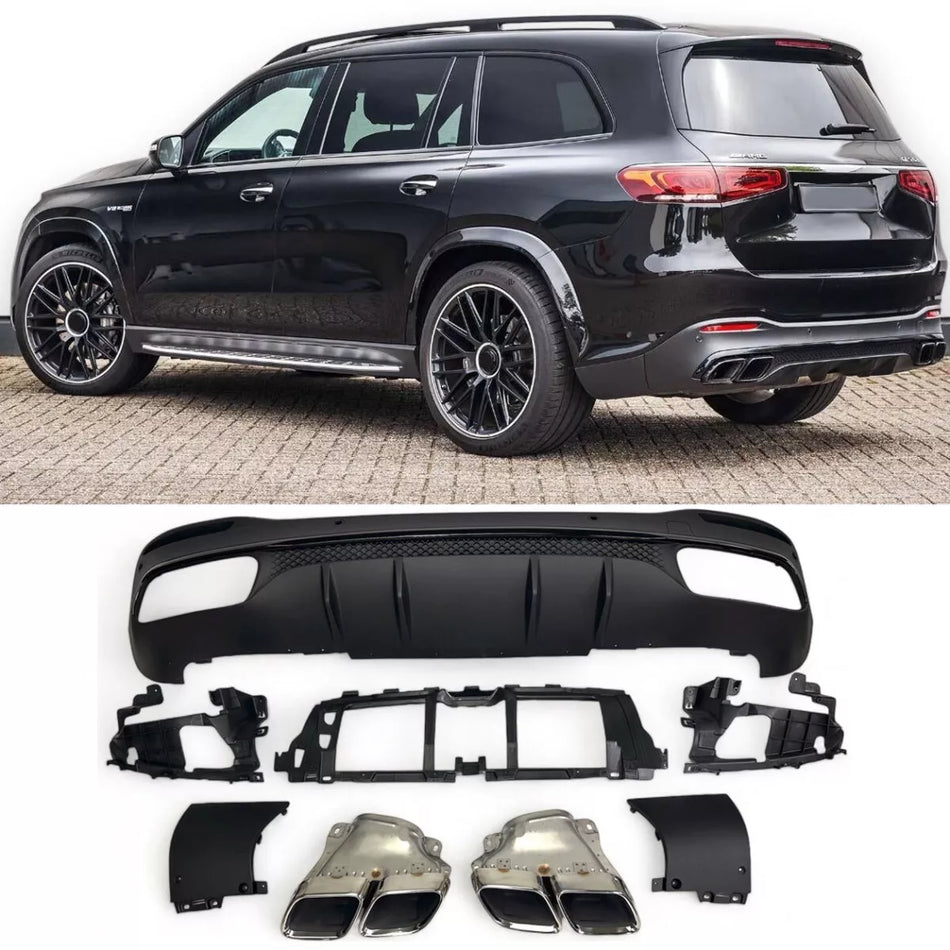 Diffusore + Terminali di Scarico 2X2 (CROMO) 63 per MERCEDES X167 GLS