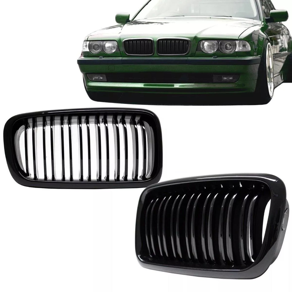 SET Griglia doppia passerella Nero Lucido per BMW Serie 7 E38 94-02