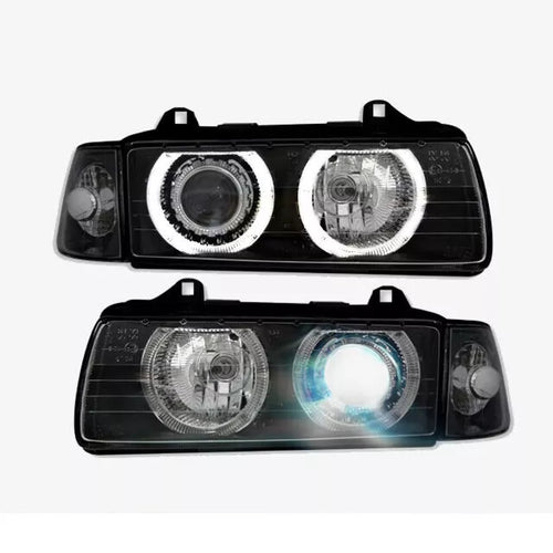Fari Angel Eyes Nero per BMW E36 Touring tutte