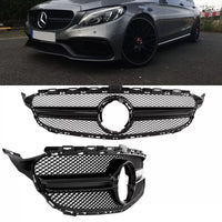 Griglia FACELIFT nera lucida per Mercedes C W205 S205 MOPF non AMG