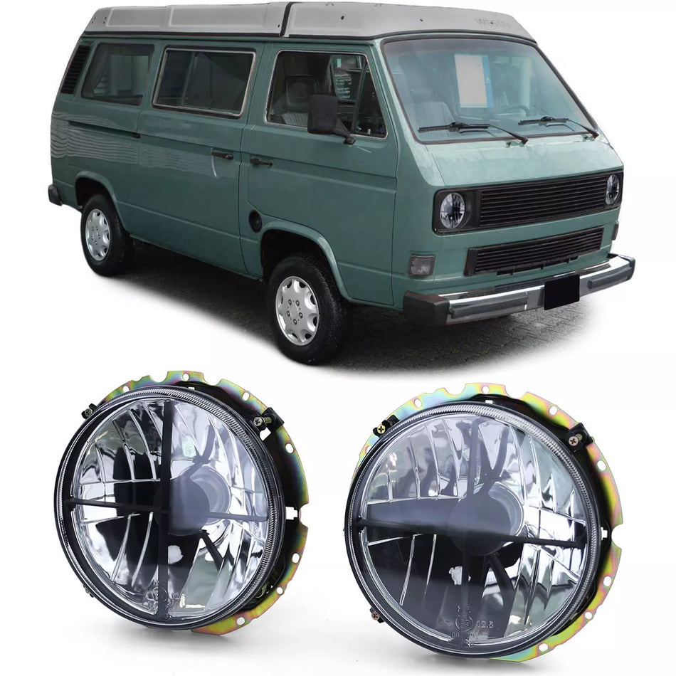 Fari vetro trasparente nero fumo + mirino per VW T2 73-79 + T3 79-92