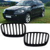 SET Griglia Nero Opaco per BMW X5 E70 06-13 + X6 E71 E72 08-15