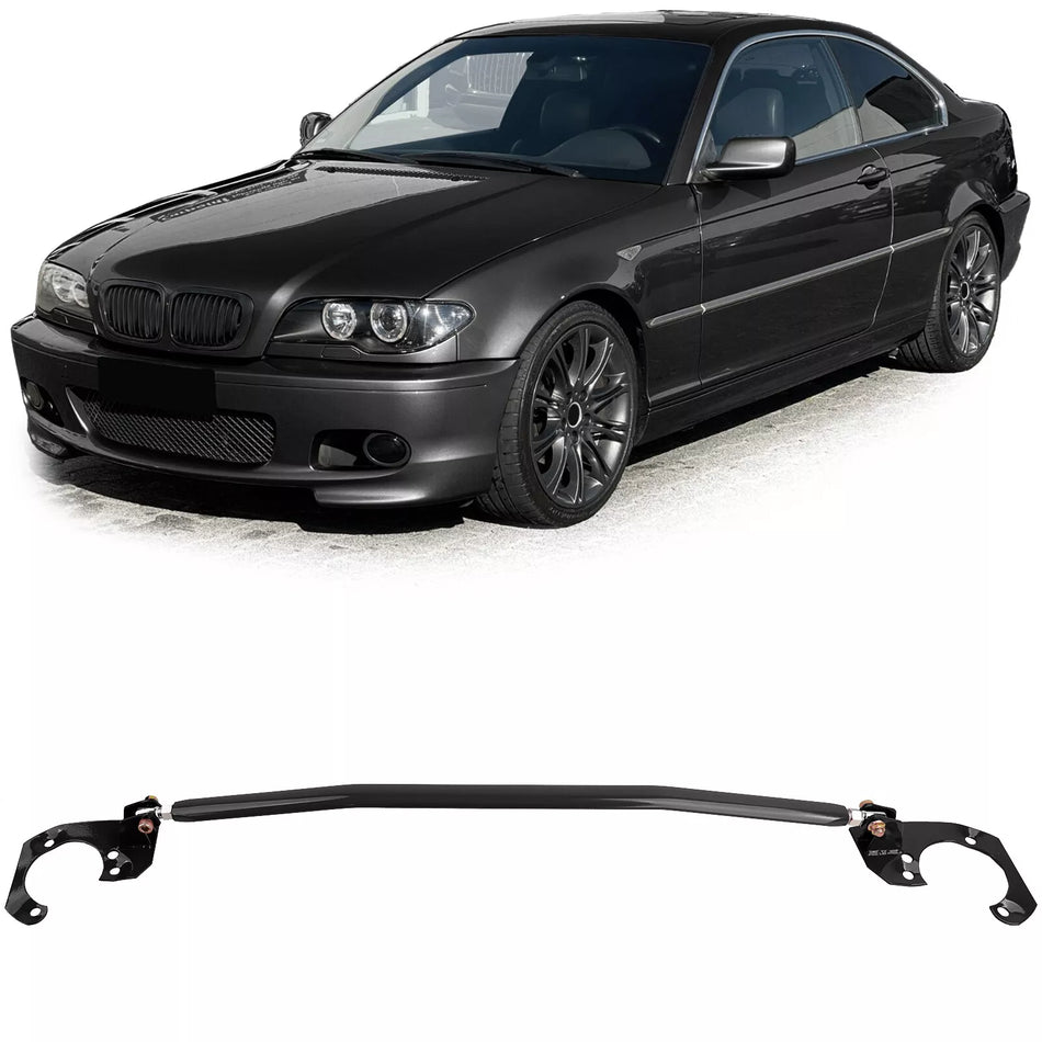 Barra alluminio nera regolabile, per BMW E46 6 cilindri 320i 323i 325i 328i 330i