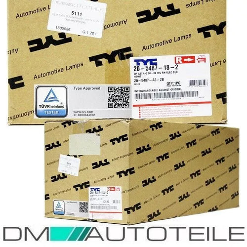 Opel Astra G 1997-2004 SET fari destro sinistro Nero vetro H7/HB3