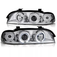 Fari CCFL Angel Eyes cromati alogeni per BMW Serie 5 E39 95-04