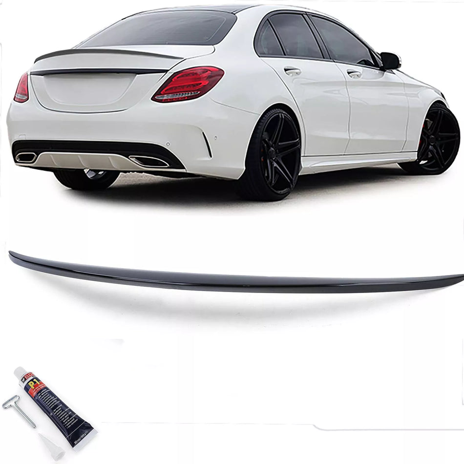 Spoiler posteriore labbro Nero + ABE, per Mercedes C W205 berlina 14-21
