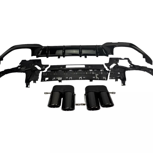 DIFFUSORE + MASCHERINE SCARICO NERO per BMW SERIE 3 G20/G20 2019-2022 con M