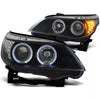 Fari Angel Eyes LED Nero + frecce per BMW Serie 5 E60/E61 03-07