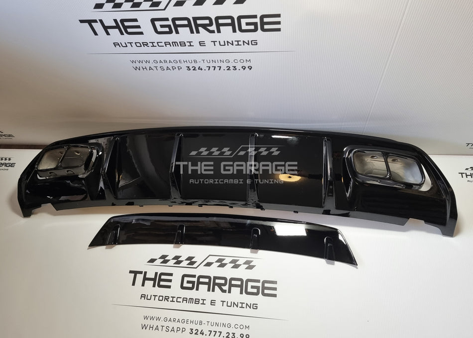 Diffusore look A45 +Terminali NERI per Mercedes W176 Classe A (13-18) Posteriore