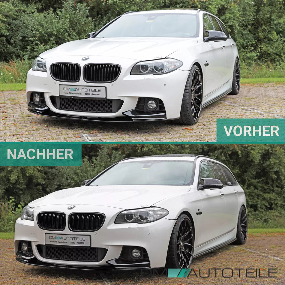 SET doppia barra Griglia Nero Lucido per BMW Serie 5 F10 F11 anche M M5