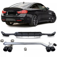 Diffusore posteriore lucido + terminale look per BMW F32 F33 F36 425 428 430