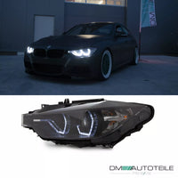Set Fari Facelift Angel Eyes Nero H7/H1 per BMW F30 F31 anno 11-15