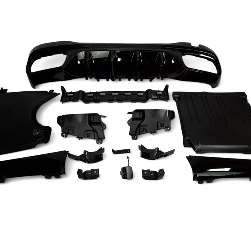 Diffusore + Terminali di Scarico (NERO) per Mercedes W206 S206