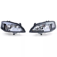 Fari vetro trasparente nero per Opel Astra G 97-04