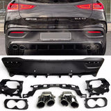 Diffusore + Terminali di Scarico 2X2 (CROMO) per MERCEDES C167 GLE COUPE