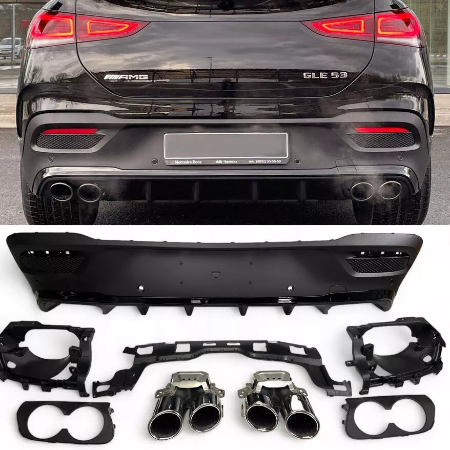 Diffusore + Terminali di Scarico 2X2 (CROMO) per MERCEDES C167 GLE COUPE