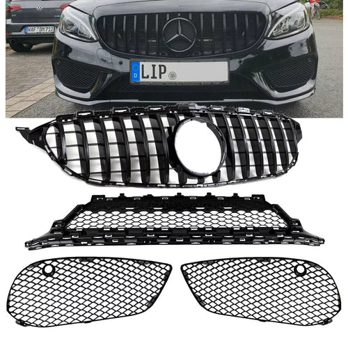 Griglia nera lucida per Mercedes W205 S205 14-18 AMG Panamericana
