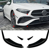 AERO FLAPS SPLITTER NERO anteriore per Mercedes W177 Classe A cura del modello