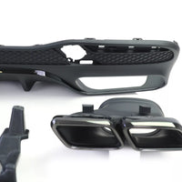 Diffusore Posteriore Sport + Doppi Terminali Neri per Mercedes GLE W166 15-18