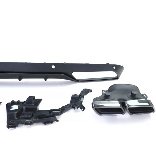 Diffusore Posteriore Sport + Terminali Nero per Mercedes W205 Berlina 14-18