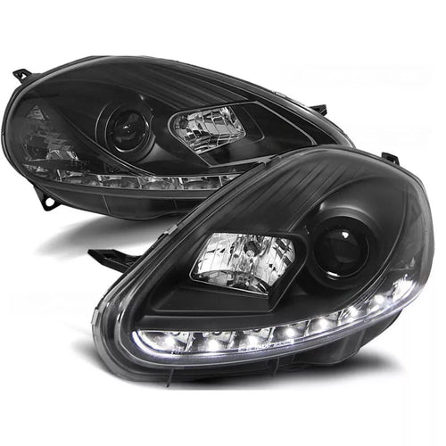 Fanale Luce Diurna LED Nero per Fiat Grande Punto 05-08