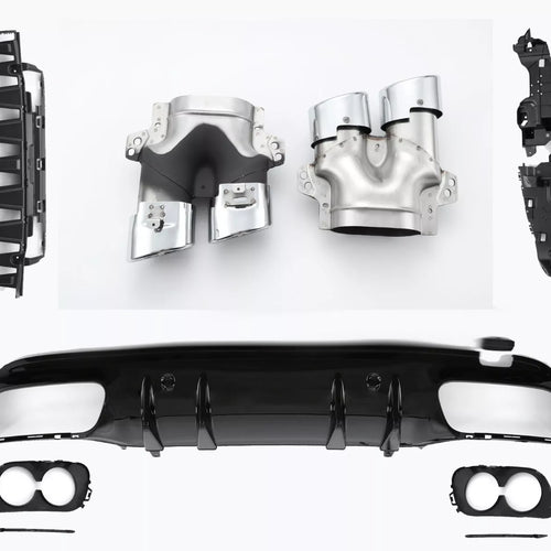 Diffusore + Terminali di Scarico (CROMO) per Mercedes W205 S205