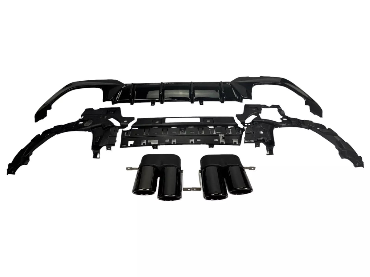 DIFFUSORE + MASCHERINE SCARICO NERO per BMW SERIE 3 G20/G20 2019-2022 con M