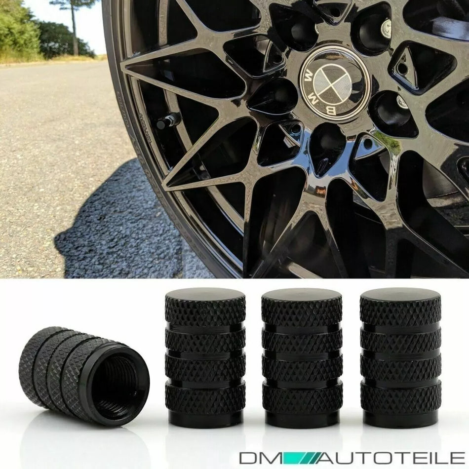 Set 4 tappi valvole alluminio alluminio Nero anodizzato valvola auto bici