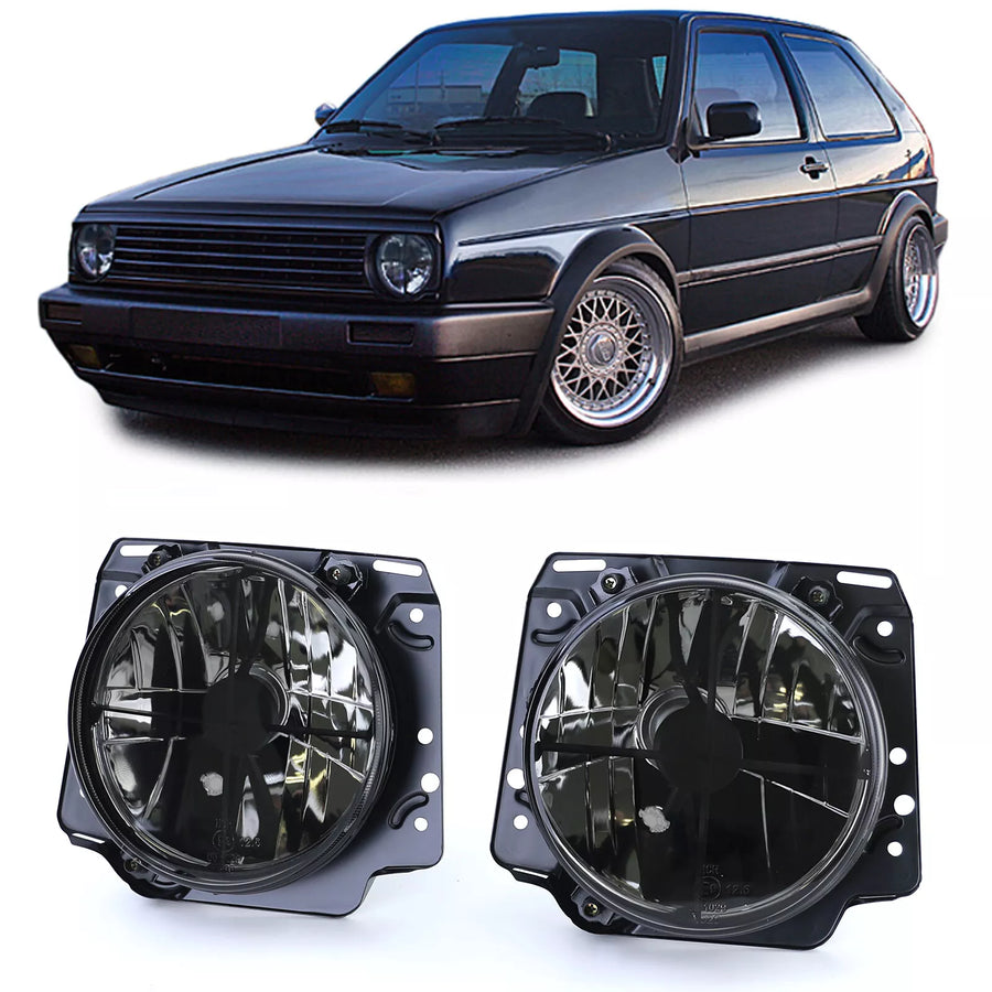 Fari vetro trasparente + mirino nero fumo per VW Golf 2 83-91