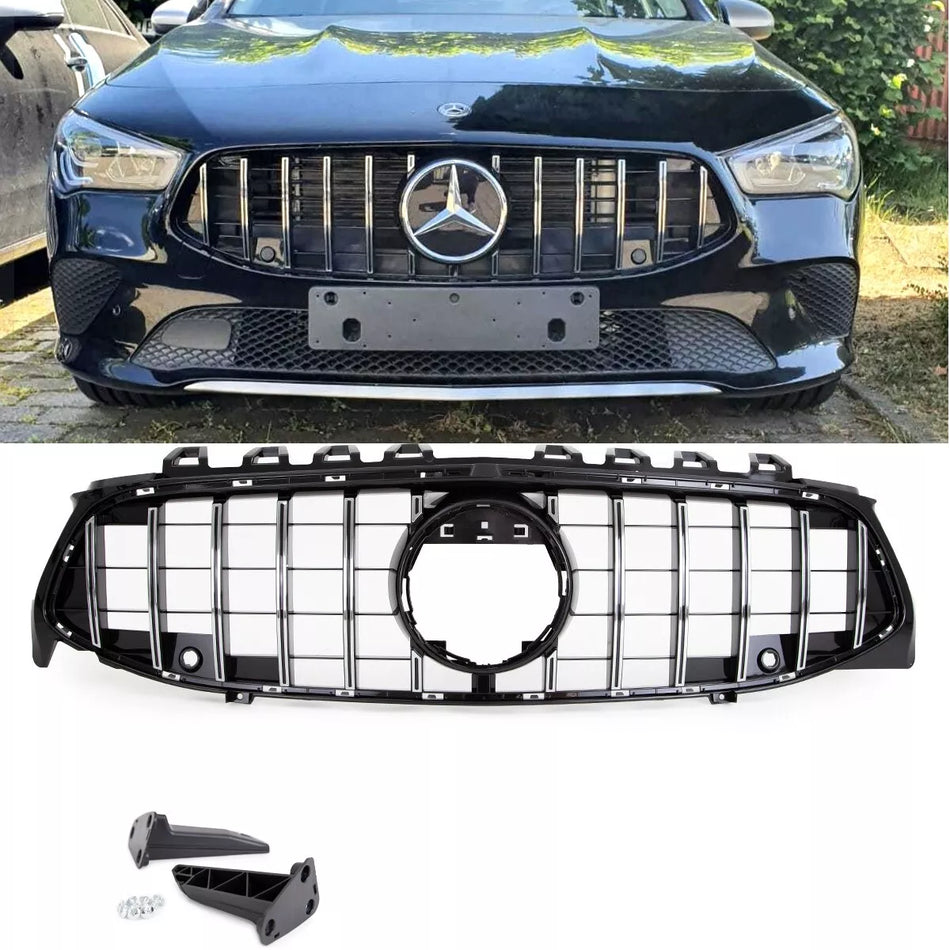 Griglia nera cromata + PDC per Mercedes CLA W118 GT Sport-Panamericana