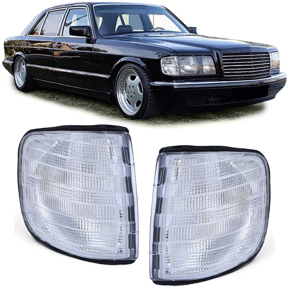 Coppia frecce bianche sinistra destra per Mercedes Classe S W126 79-91