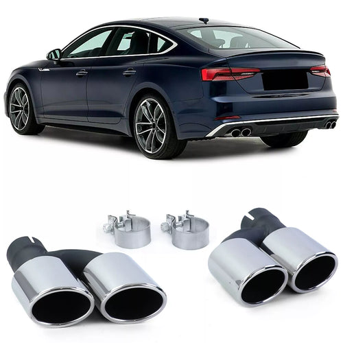 terminali Sportivi 4 Tubi Mascherine Acciaio Inox Coppia per Audi A5 8T dal 11
