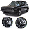Coppia Fari Vetro Trasparente Nero Smoke H4 per VW Golf 1 + Cabrio 74-83