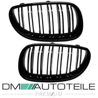 Set Griglia a doppia barra nera lucida per BMW Serie 5 E60 E61 anche M M5