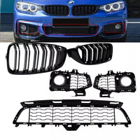 Griglia Paraurti Nero Lucido + Doppio Ponte per BMW Serie 4 F32 F36 F36 M Sport
