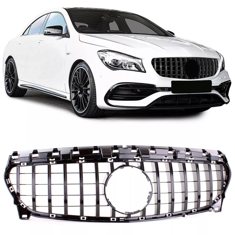 Griglia radiatore sportiva nera lucida per Mercedes CLA C117 16-19