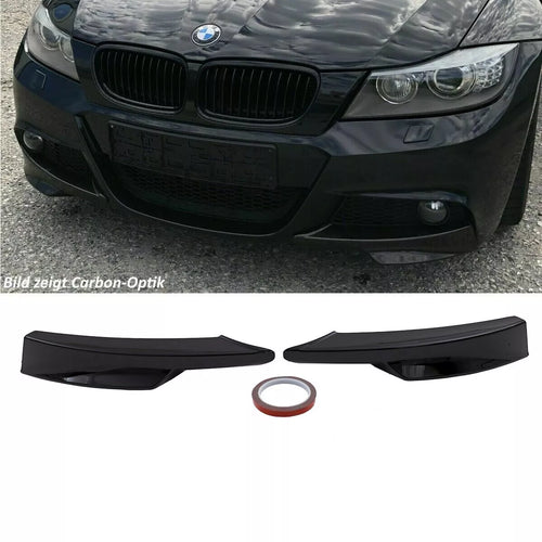 Set Flaps Splitter lama Nero Lucido per BMW Serie 3 E90 E91 Facelift 2008