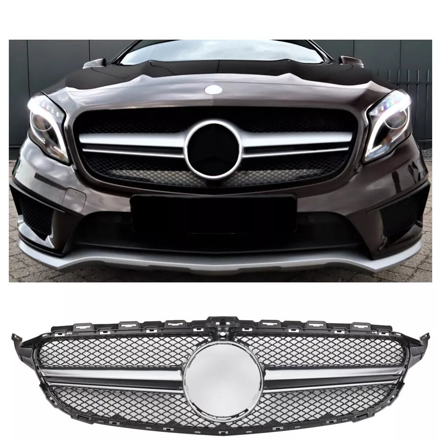 Griglia sportiva argento per Mercedes X156 GLA