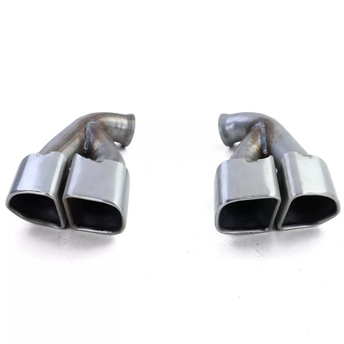 terminali Duplex Turbo Look Acciaio Inox, per Porsche Cayenne 92A Facelift 14-17