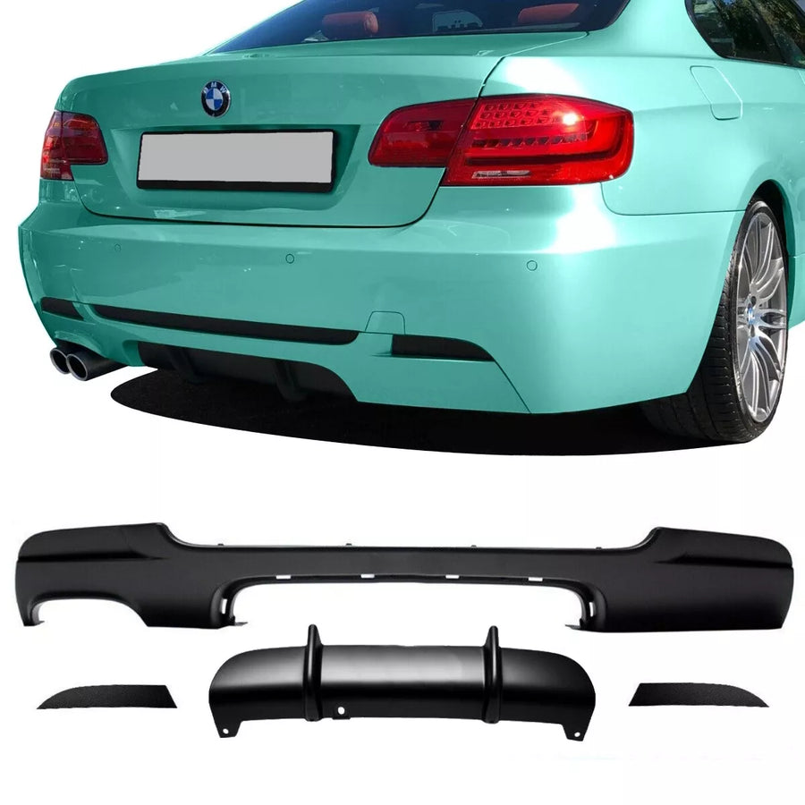 Diffusore posteriore Nero 2 tubi sinistro per BMW Serie 3 E92 E93 M Sport