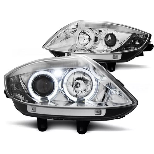 Fari Angel Eyes LED cromati per BMW Z4 E85/E86 2002 al 2008