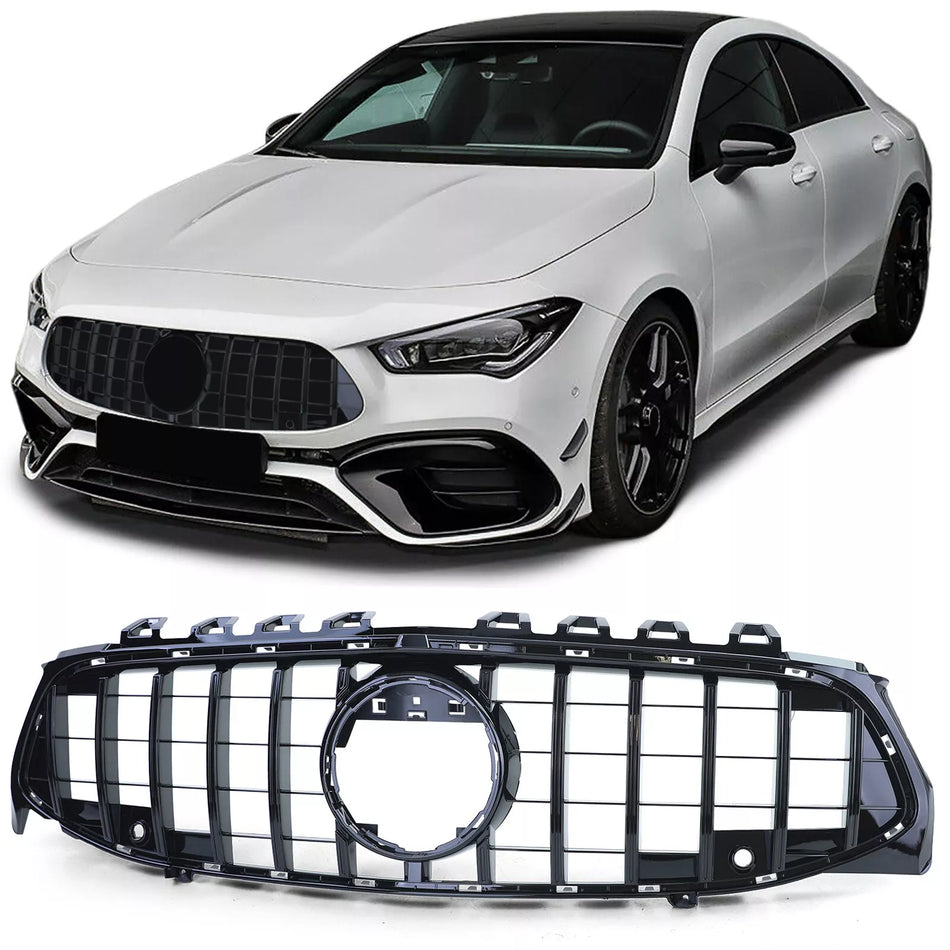 Griglia radiatore sportiva nera lucida adatta per Mercedes CLA C118 X118 dal 19