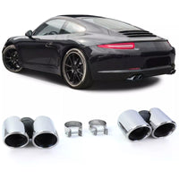 Doppio tubo terminali lucidati adatti, per Porsche 911 991.1 11-15 3.4 350 CV
