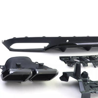 Diffusore posteriore sportivo + terminali nero, per Mercedes C C205 Coupè 15-18