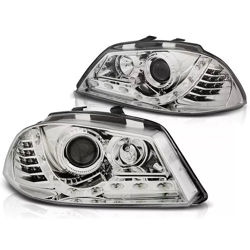 Fari LED luce diurna/frecce per Seat Ibiza 6L 2002-2008 cromato