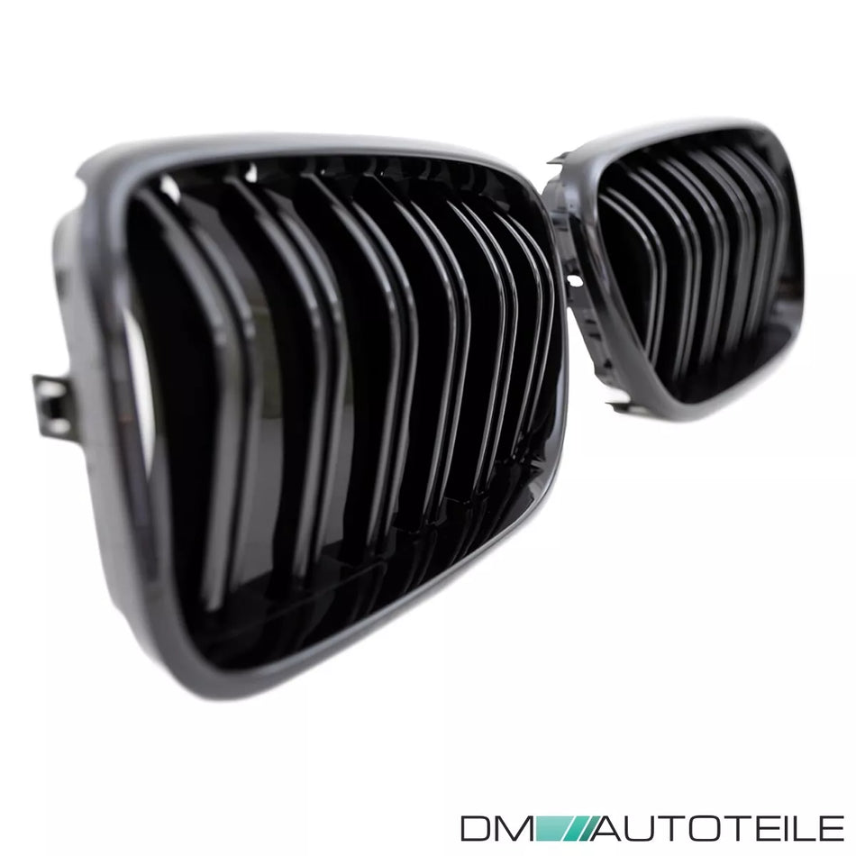 SET Griglia DOPPIA BARRA Nero Lucido VERNICIATO per BMW X3 F25 10-