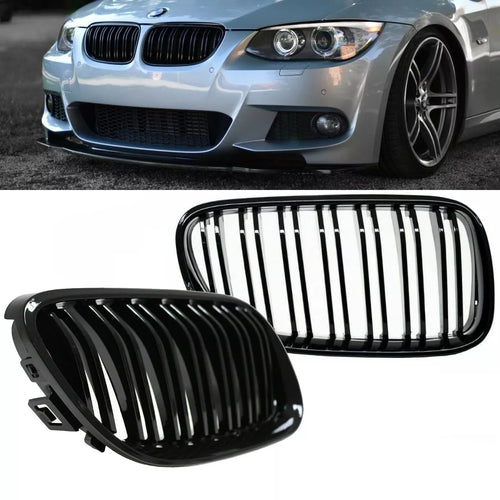 Set Griglia doppia barra nera brillante per BMW E92 E93 LCI