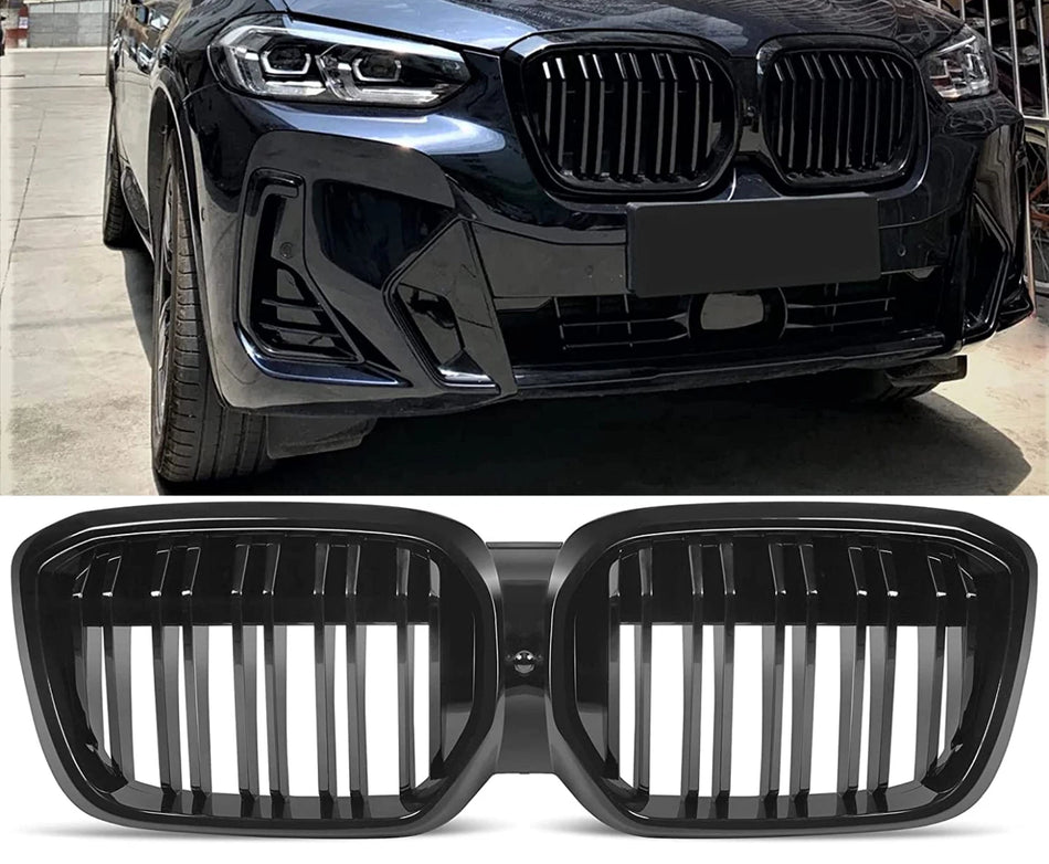 per BMW iX3 G08 LCI SPORT GRIGLIA RADIATORE DOPPIA BARRA GRIGLIA LUCIDA NERO
