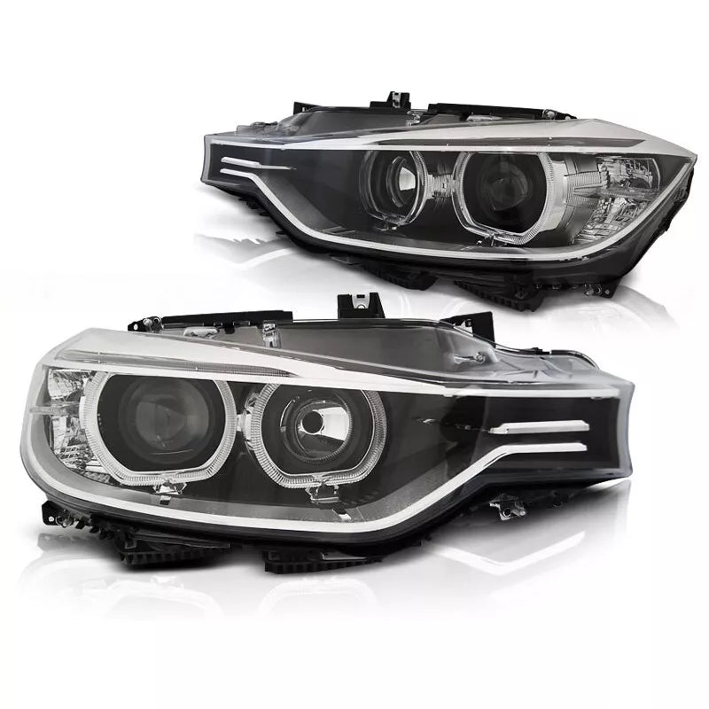 Fari con LED Angel Eyes per BMW Serie 3 F30/F31 2011-2015 Nero